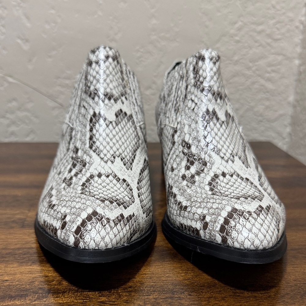 Steve Madden Snakeskin Ankle Booties - Black and White